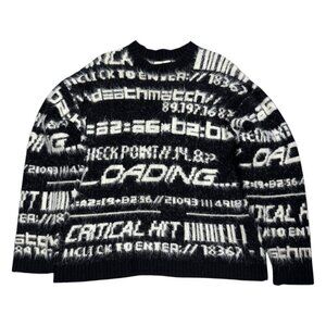 COLLUSION Faux Mohair Black Streetwear Boxy Designer Sweater Mens Medium